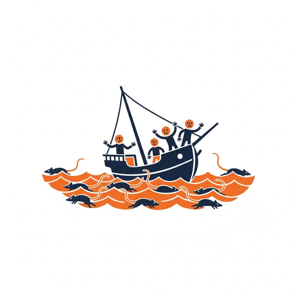De ratten verlaten het zinkende schip