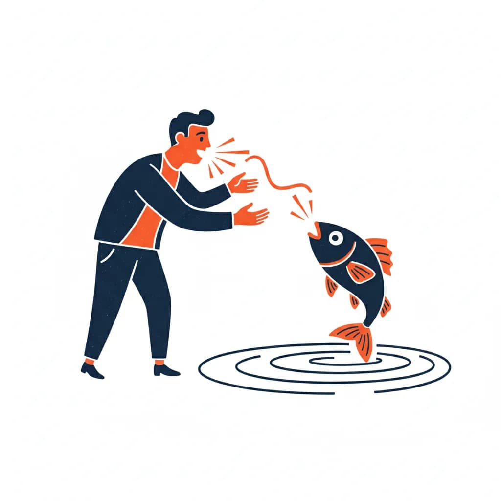 Een vis uit het water praten