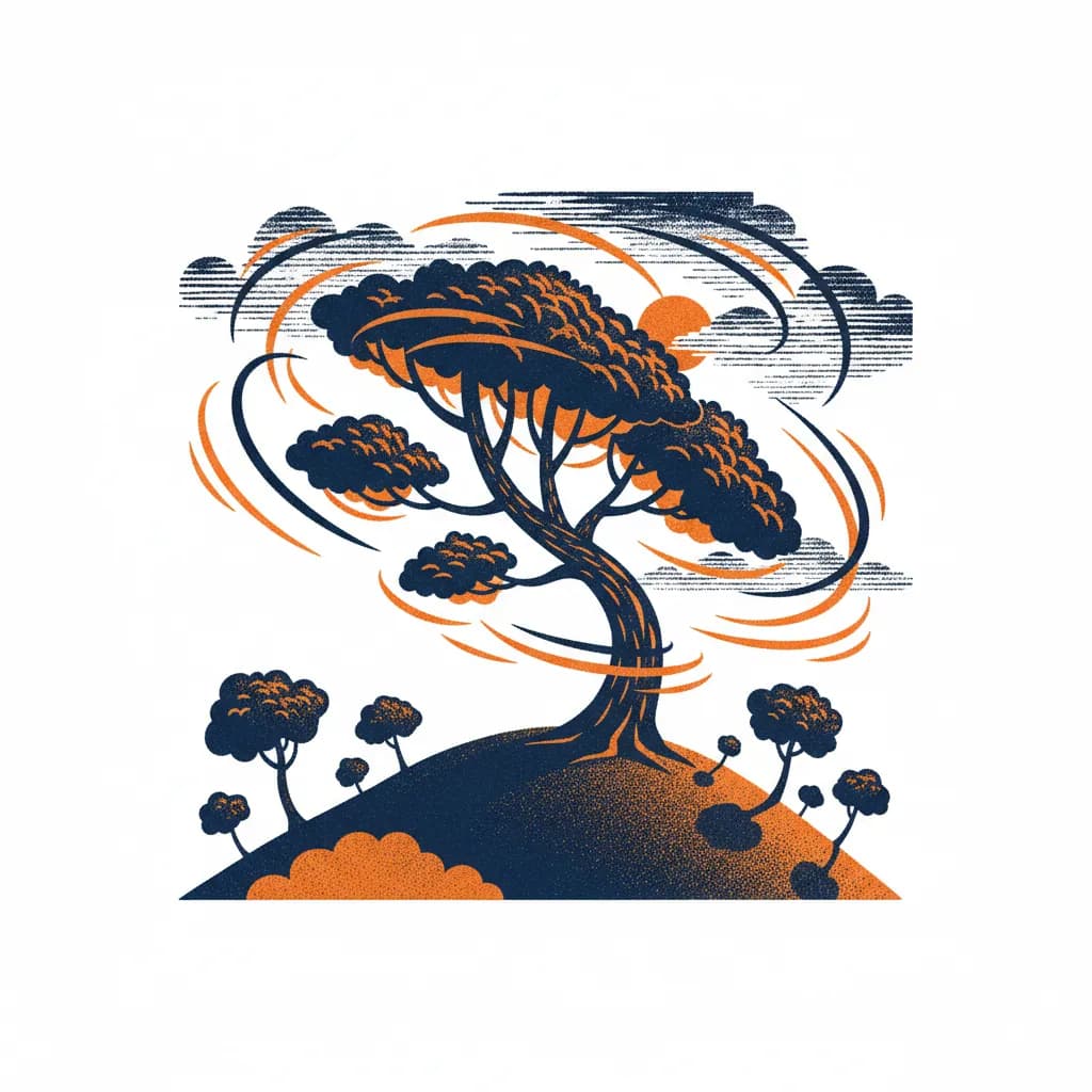 Hoge bomen vangen veel wind