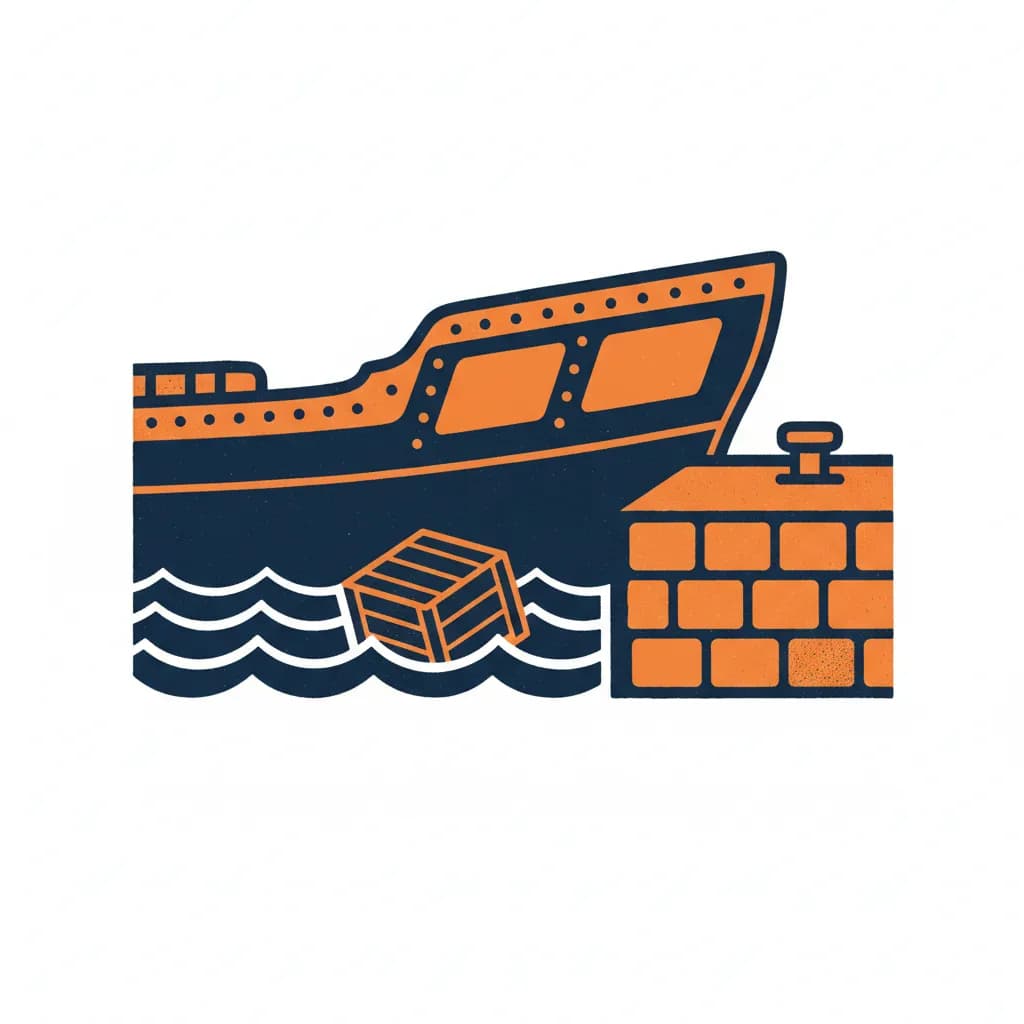 Tussen wal en schip vallen