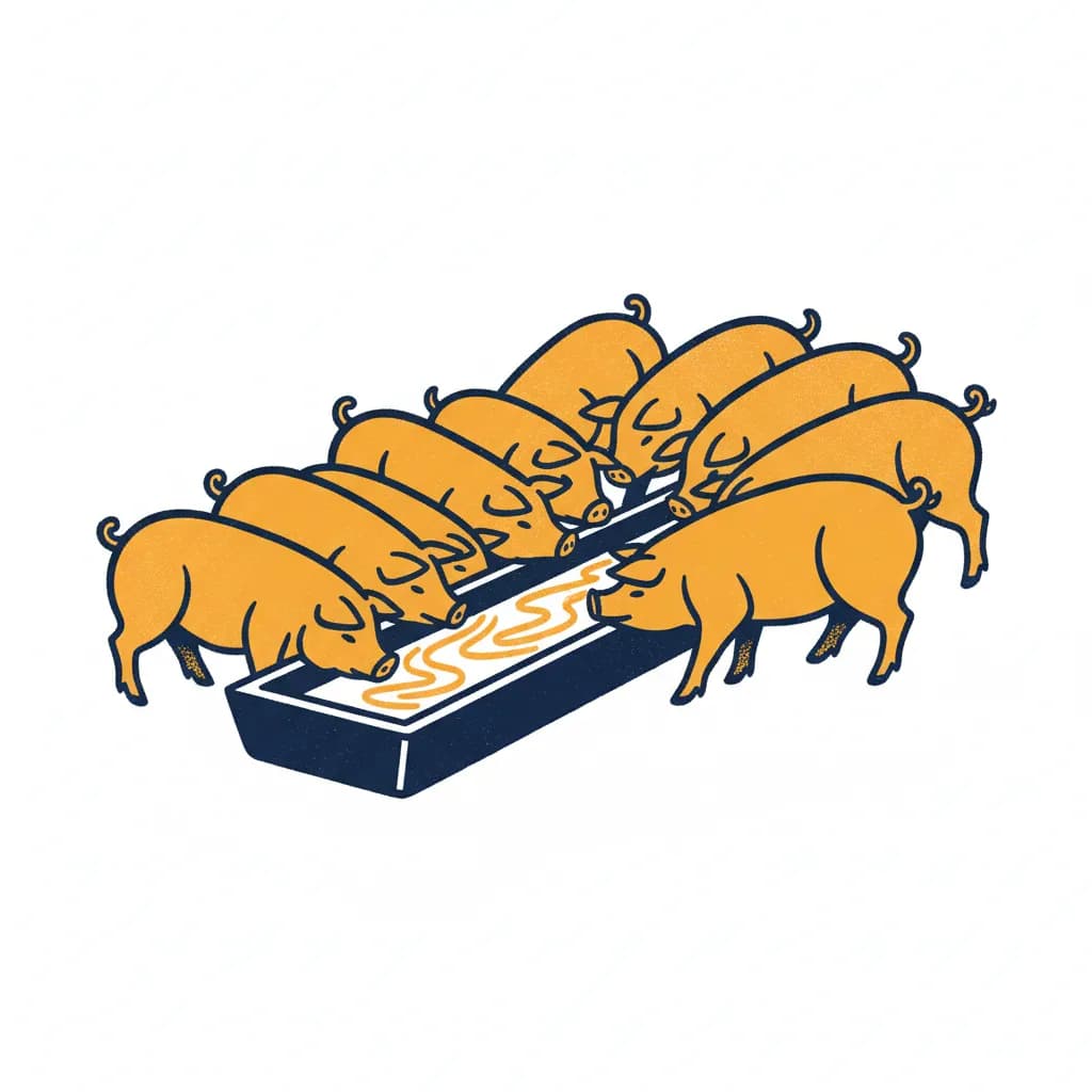 Vele varkens maken de spoeling dun